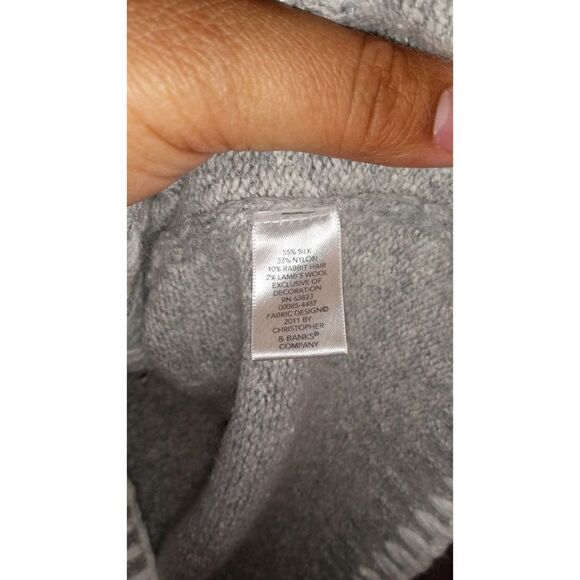 Christopher & Banks Knit Cardigan Grey Holiday Snowflake Collection - Picture 4 of 6